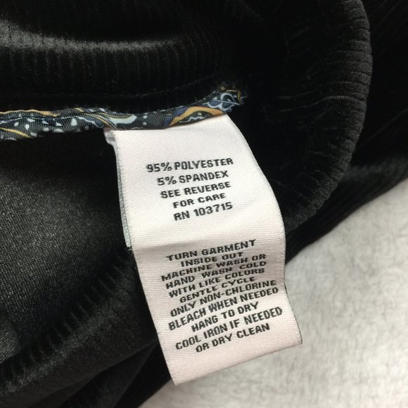 NANETTE LEPORE Skinny Pants Sz L Womans Black Velvety Corduroy Pull-On High Rise - Picture 10 of 15